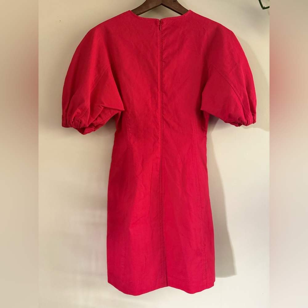 A.L.C. Valenti Puff Sleeve Fitted Red Mini Dress size 4 - Picture 7 of 14